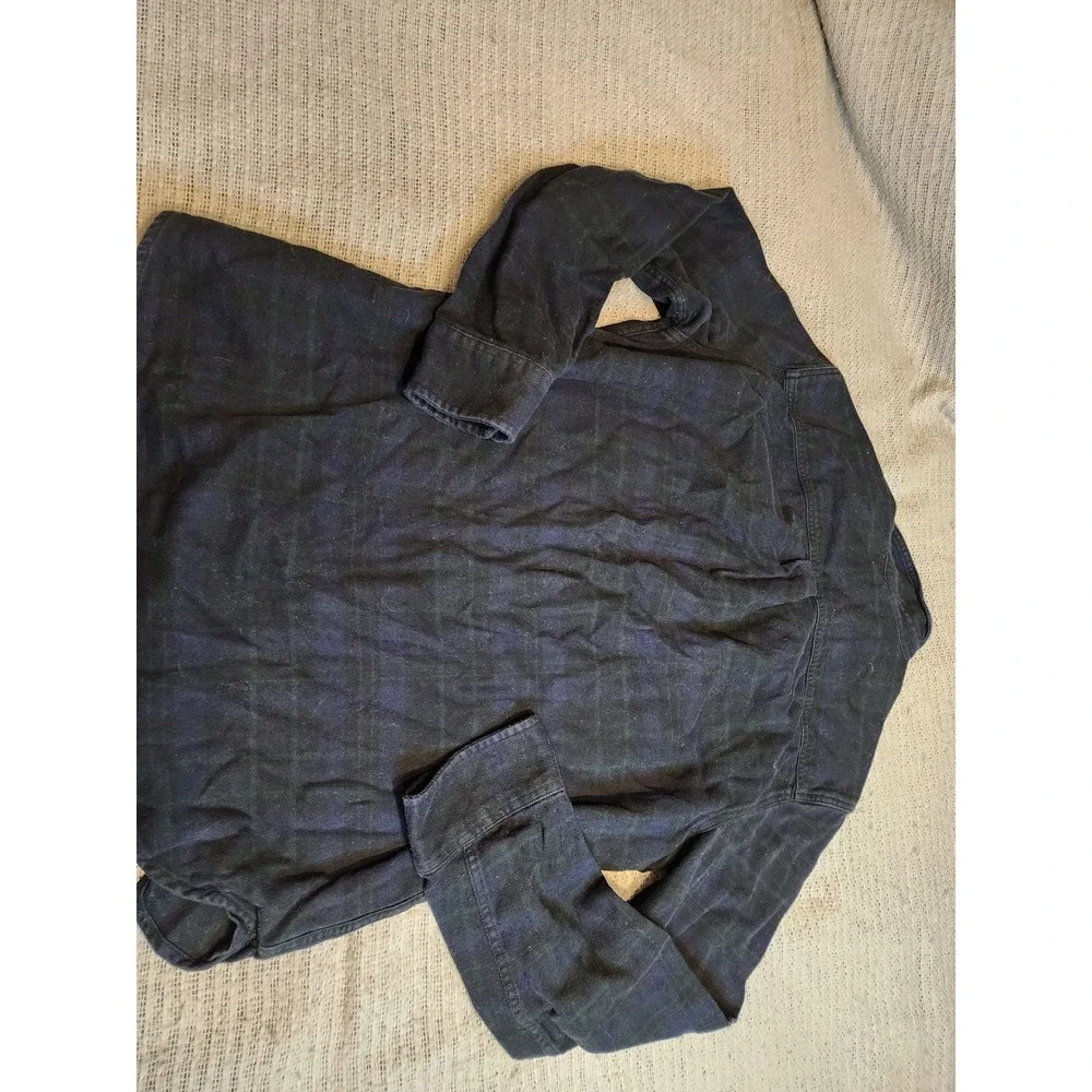 The North Face Mens Plaid Flannel Button Down Shirt‎ Navy Green NF0A7T56 Large